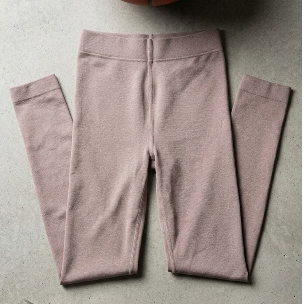 Timberland Thermal Base Layer Fleece Lined Tights Leggings Tan Beige L/XL